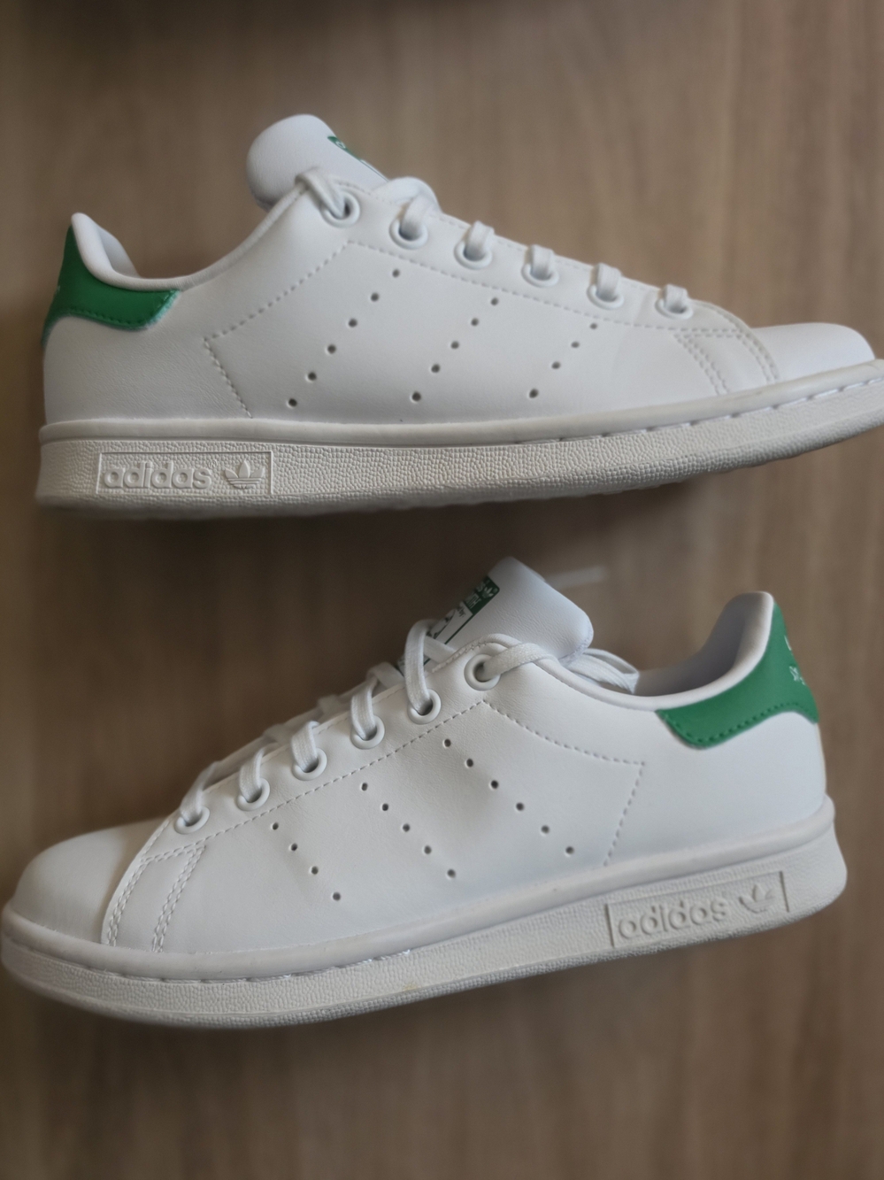 Adidas Kids' White & Green Classic Sneakers